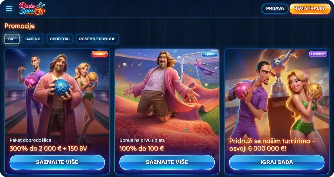 dudespin casino bonus svi