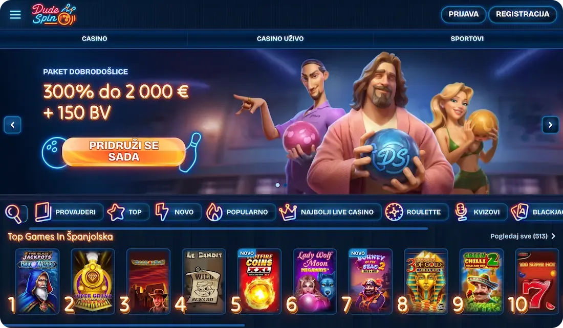 dudespin casino stranica
